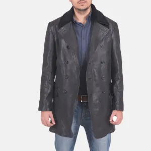 Pierce Shearling Black Leather Jacket