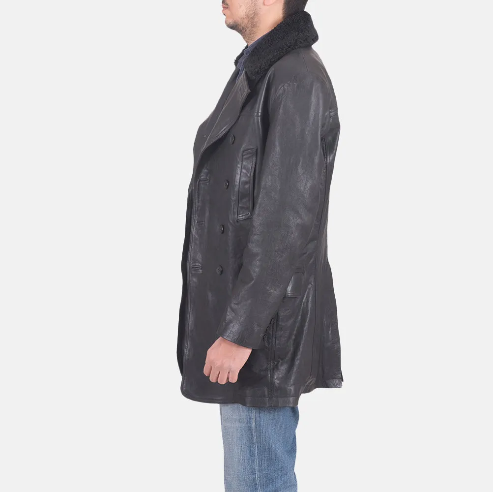 Pierce Shearling Black Leather Jacket