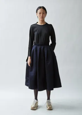 Pleated Satin Garment Treated Skirt