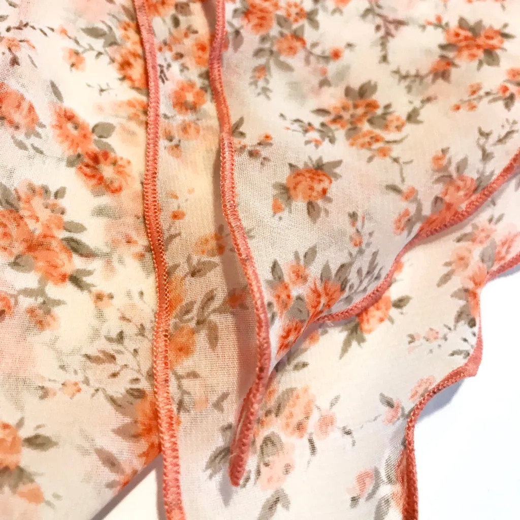 Pretty Vintage Floral Chiffon Chemo Head Scarf