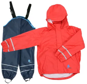 PU Splash Red/Navy Jacket & Dungaree Set