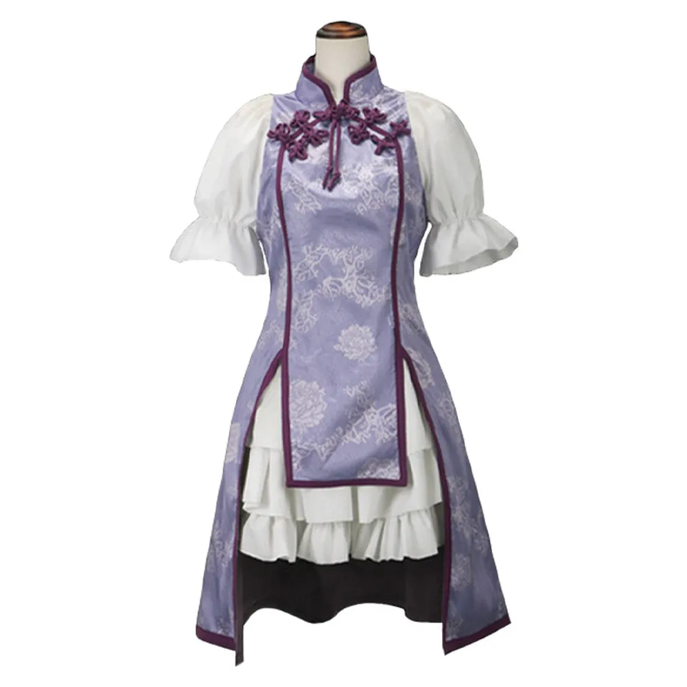 Puella Magi Madoka Magica Homura Akemi Women Purple Dress Cosplay Costume