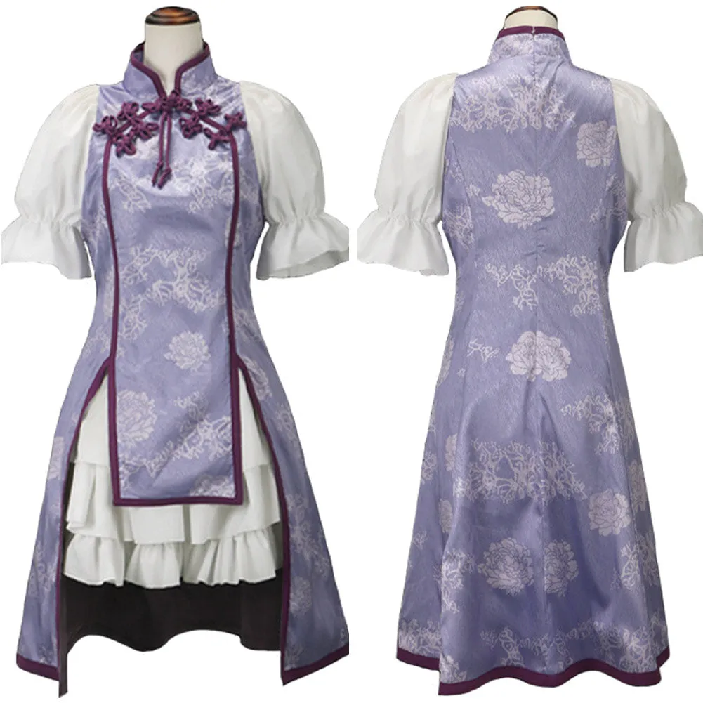 Puella Magi Madoka Magica Homura Akemi Women Purple Dress Cosplay Costume