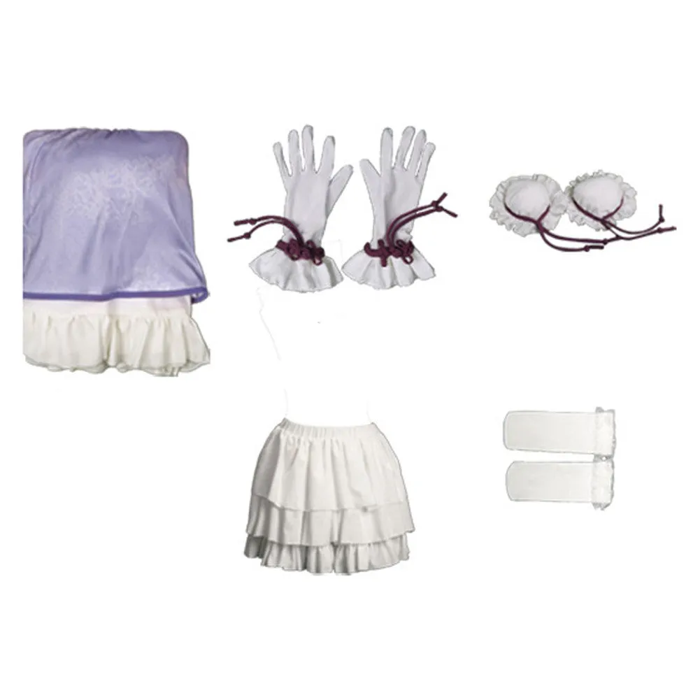 Puella Magi Madoka Magica Homura Akemi Women Purple Dress Cosplay Costume