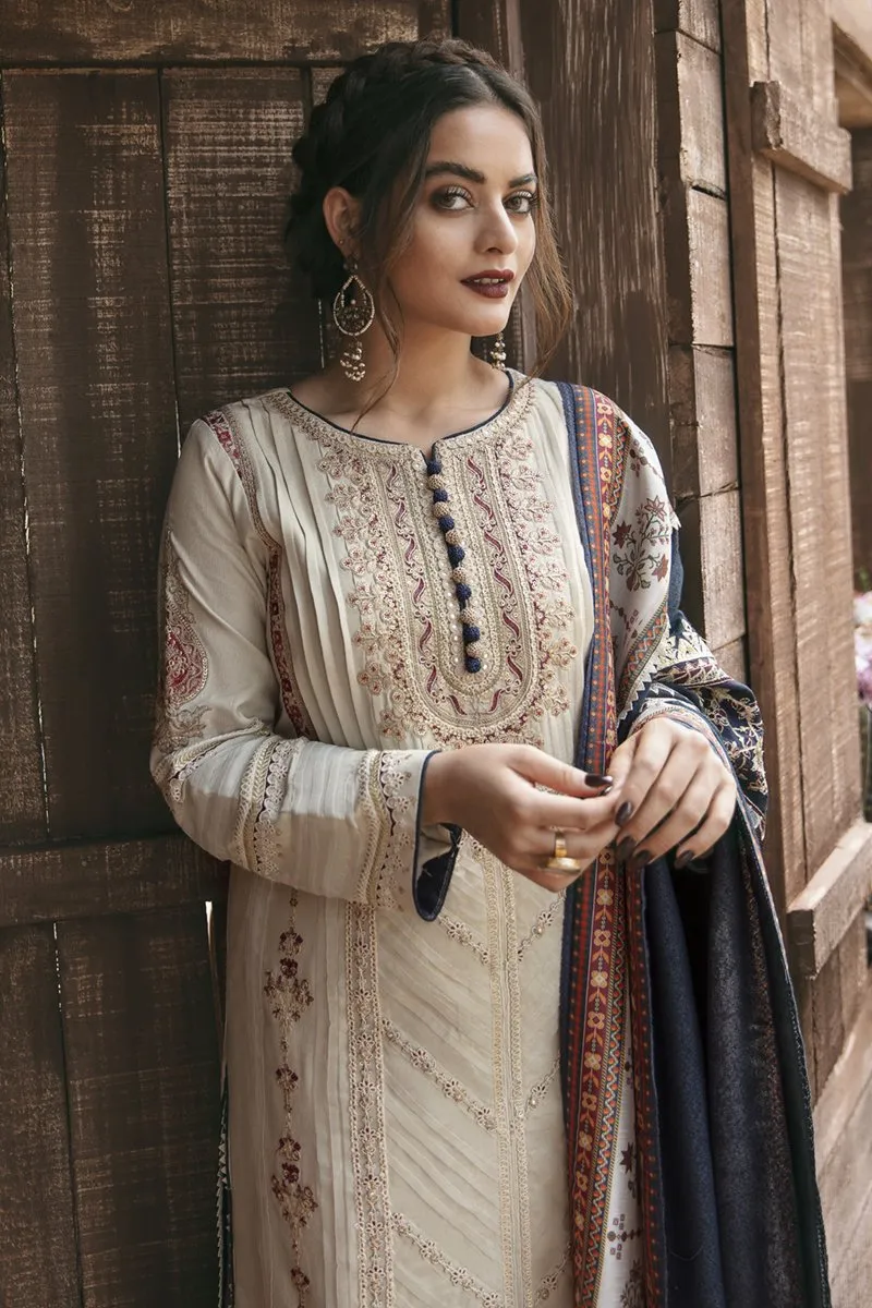 Qalamkar Embroidered Winter Collection with Shawl – KK-03