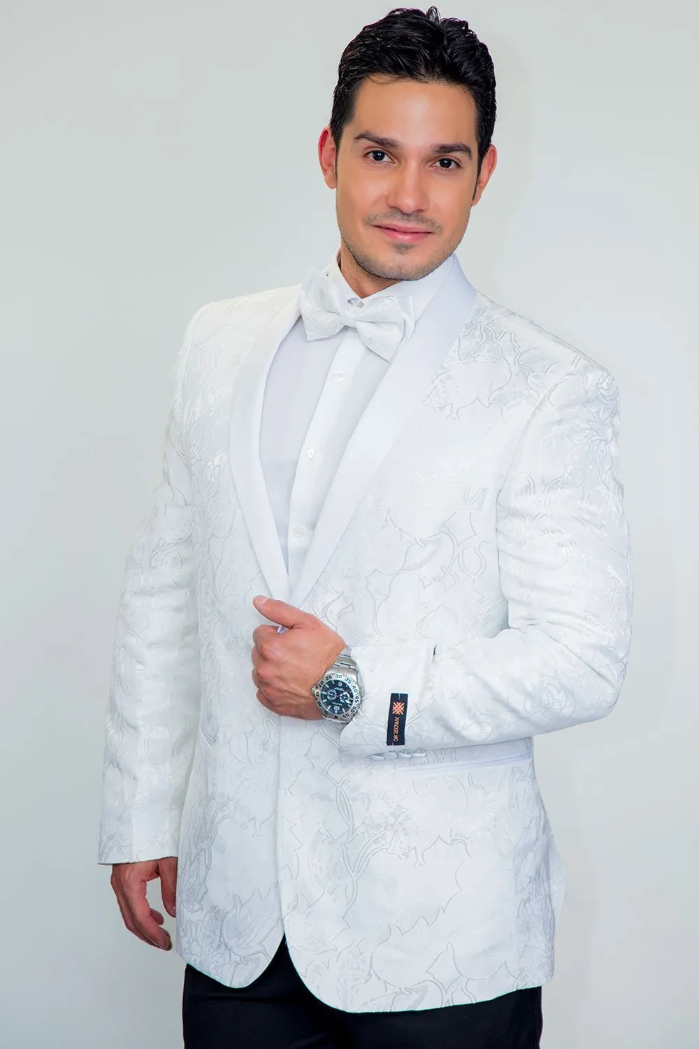 "Havana" White Tuxedo Jacket