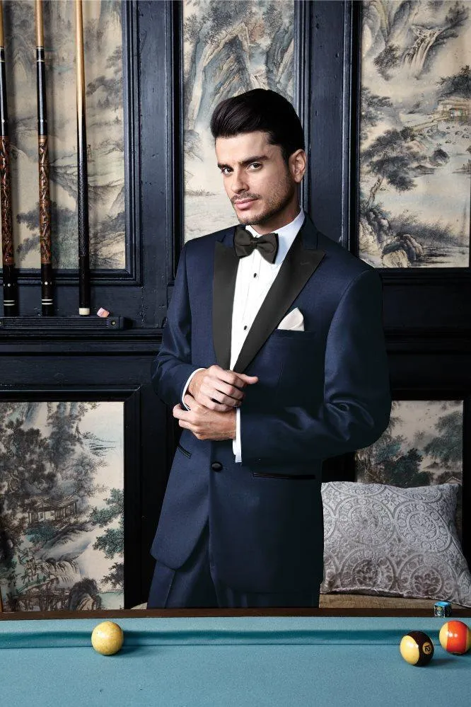 "Milan" Midnight Navy Tuxedo Jacket