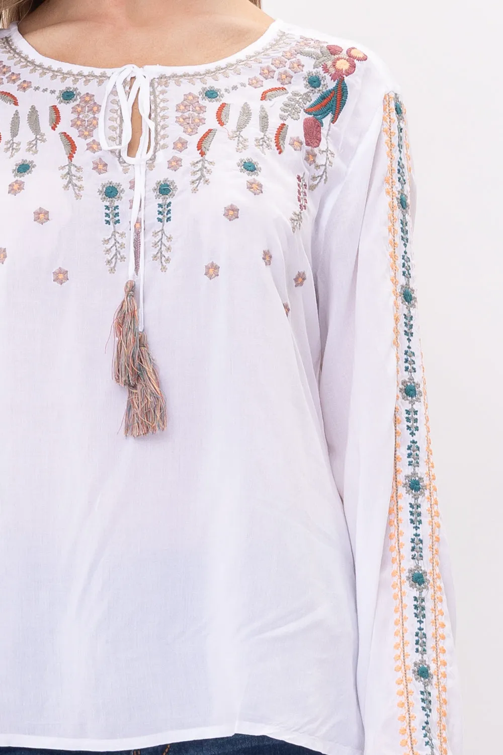 RAJ AUDREY EMBROIDERED TOP