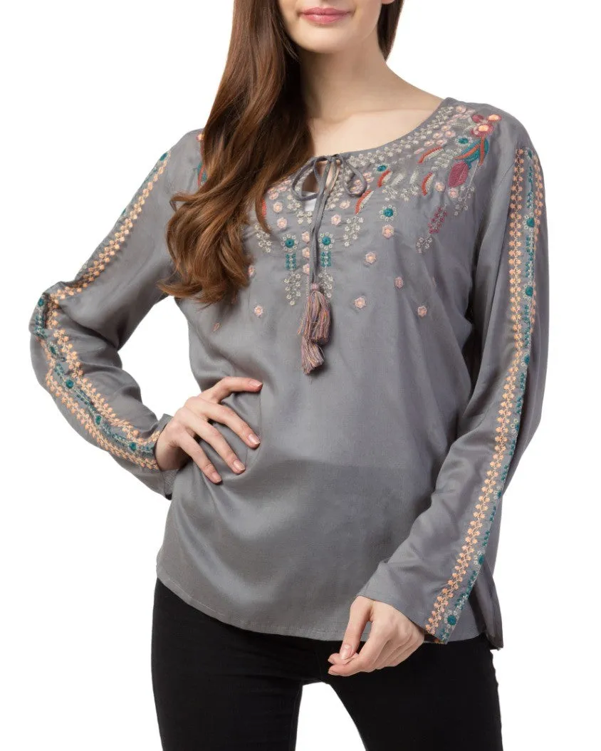 RAJ AUDREY EMBROIDERED TOP