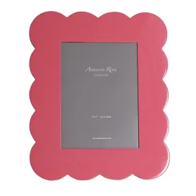 Scalloped Lacquer Photo Frame | Pink