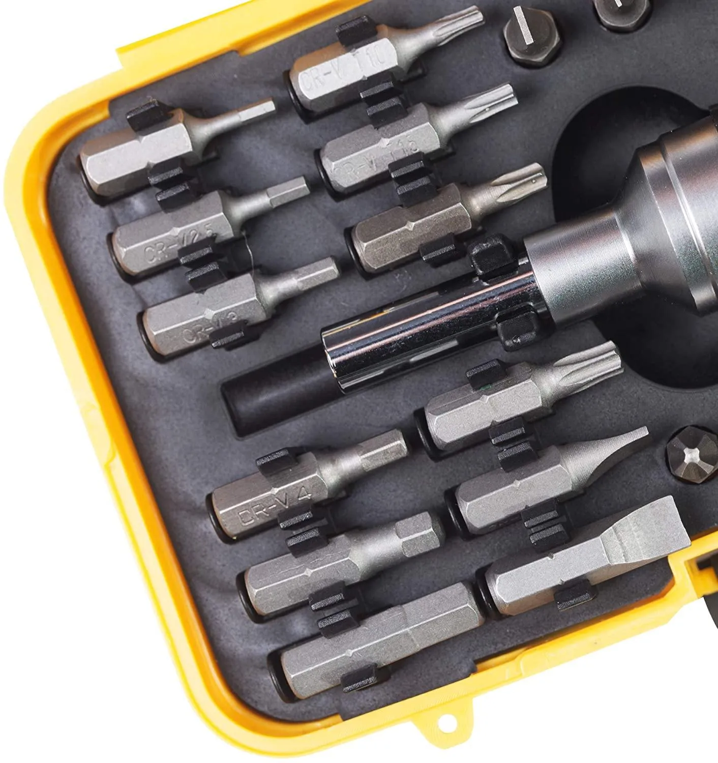 Screwdriver Set 26 PCS Professional Multi-Purpose Tool Screwdriver Bit Kit Socket with Portable Box Household Repair Tool Extension Kit Yellow