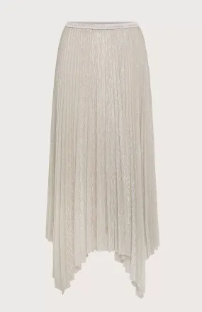 SEVENTY VENEZIA - PLEATED LUREX JERSEY SKIRT WITH ASYMMETRICAL HEM