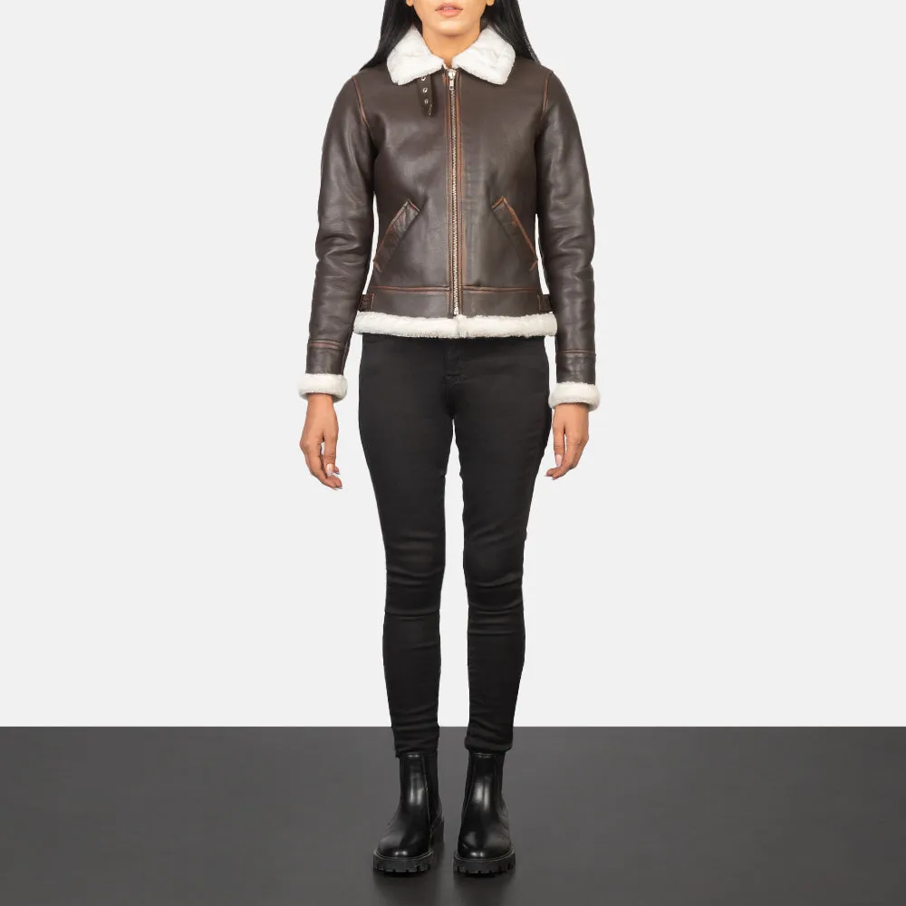 Sherilyn B-3 Brown Leather Bomber Jacket