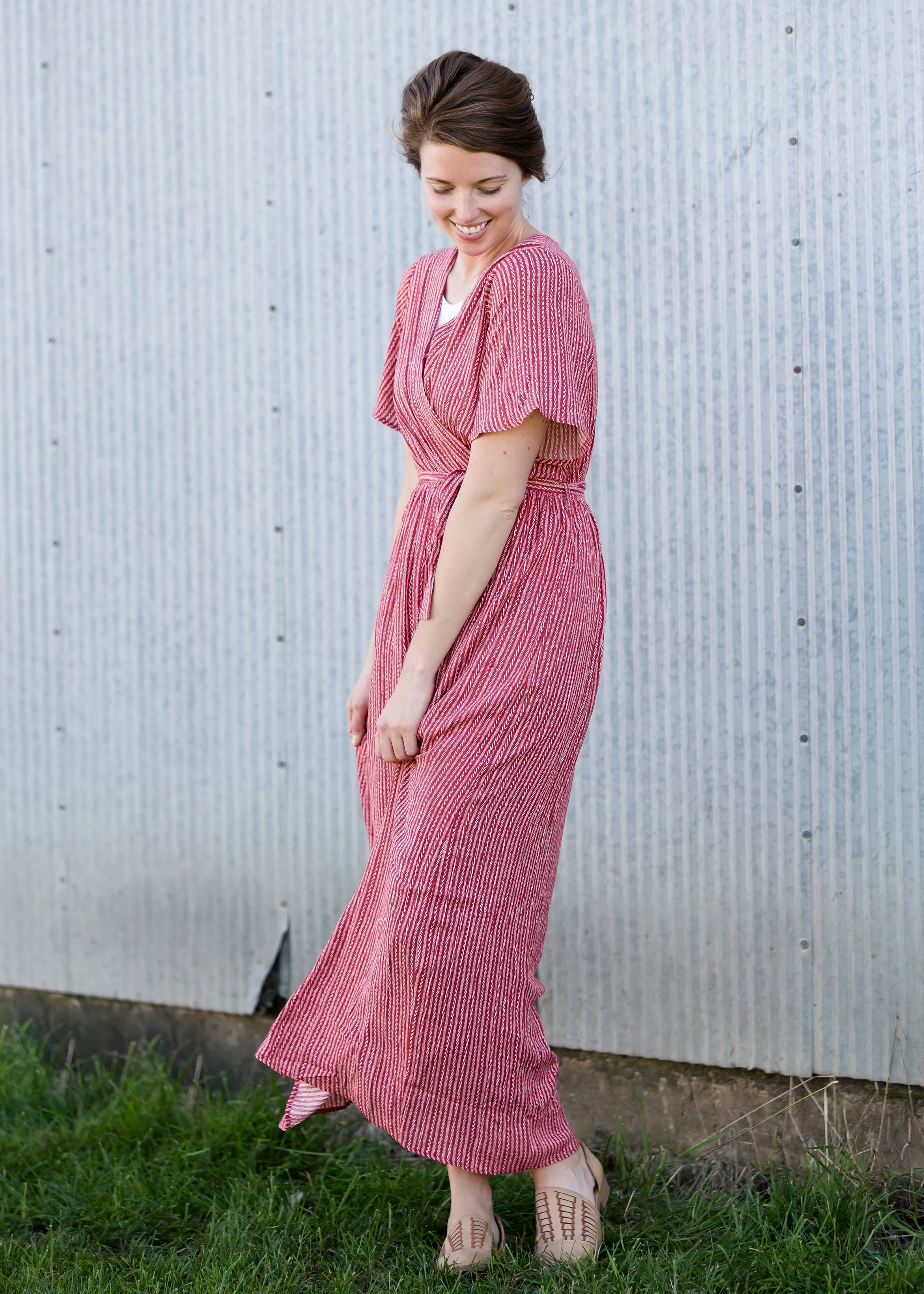 Short Sleeve Wrap Maxi Dress - FINAL SALE