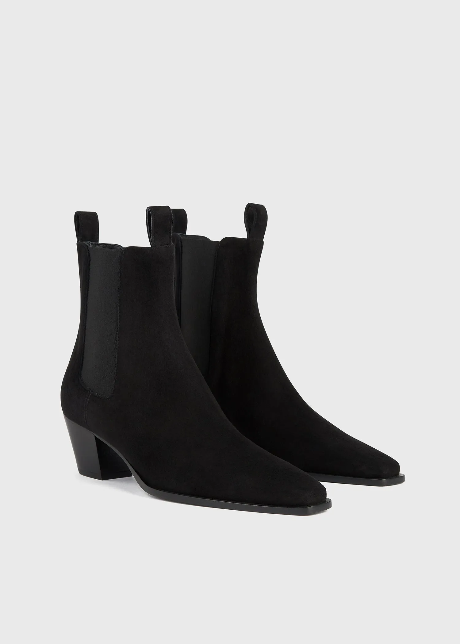 Suede city boots black