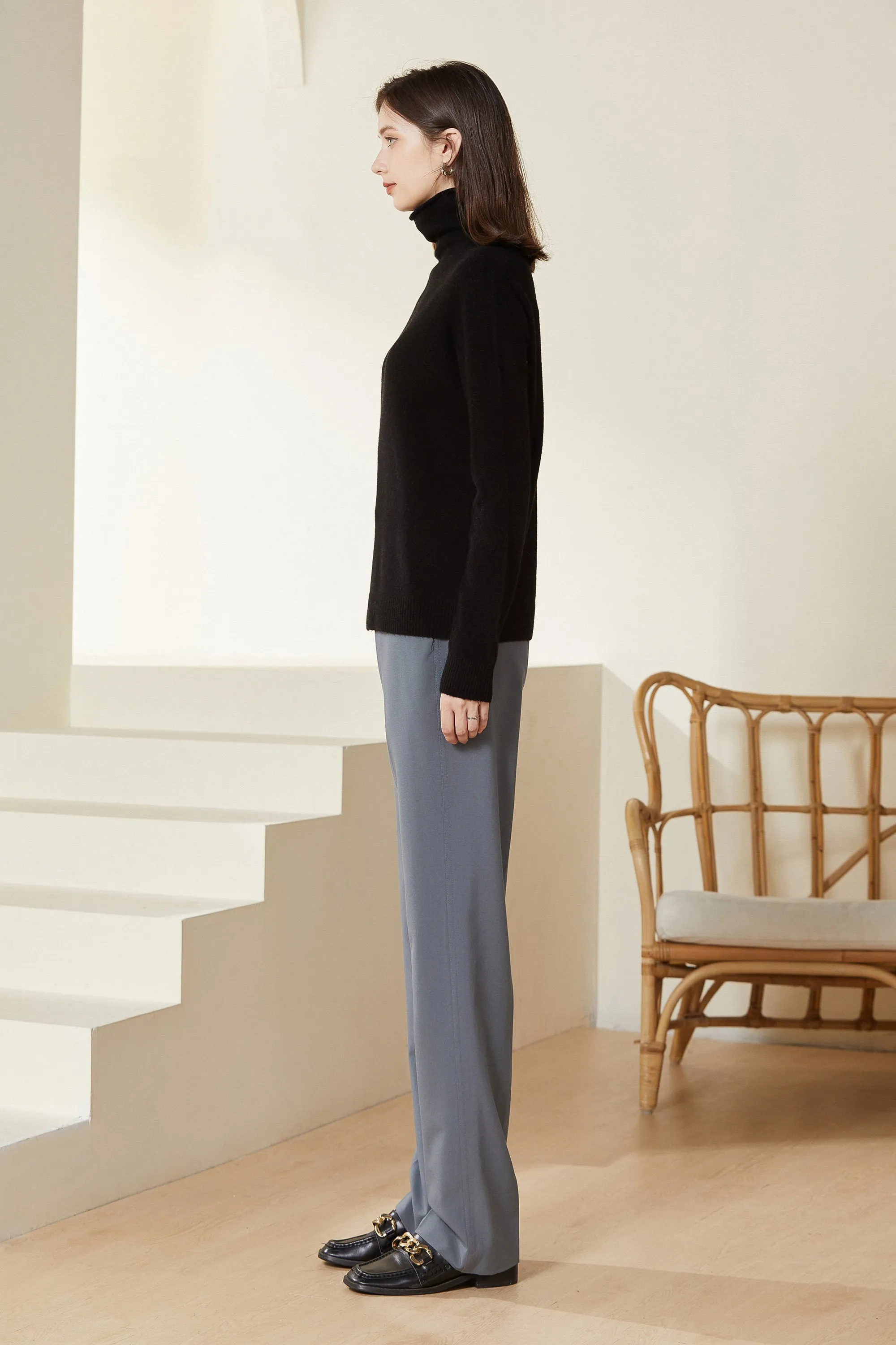 Sylphide | Maia Black Rollneck Wool Sweater