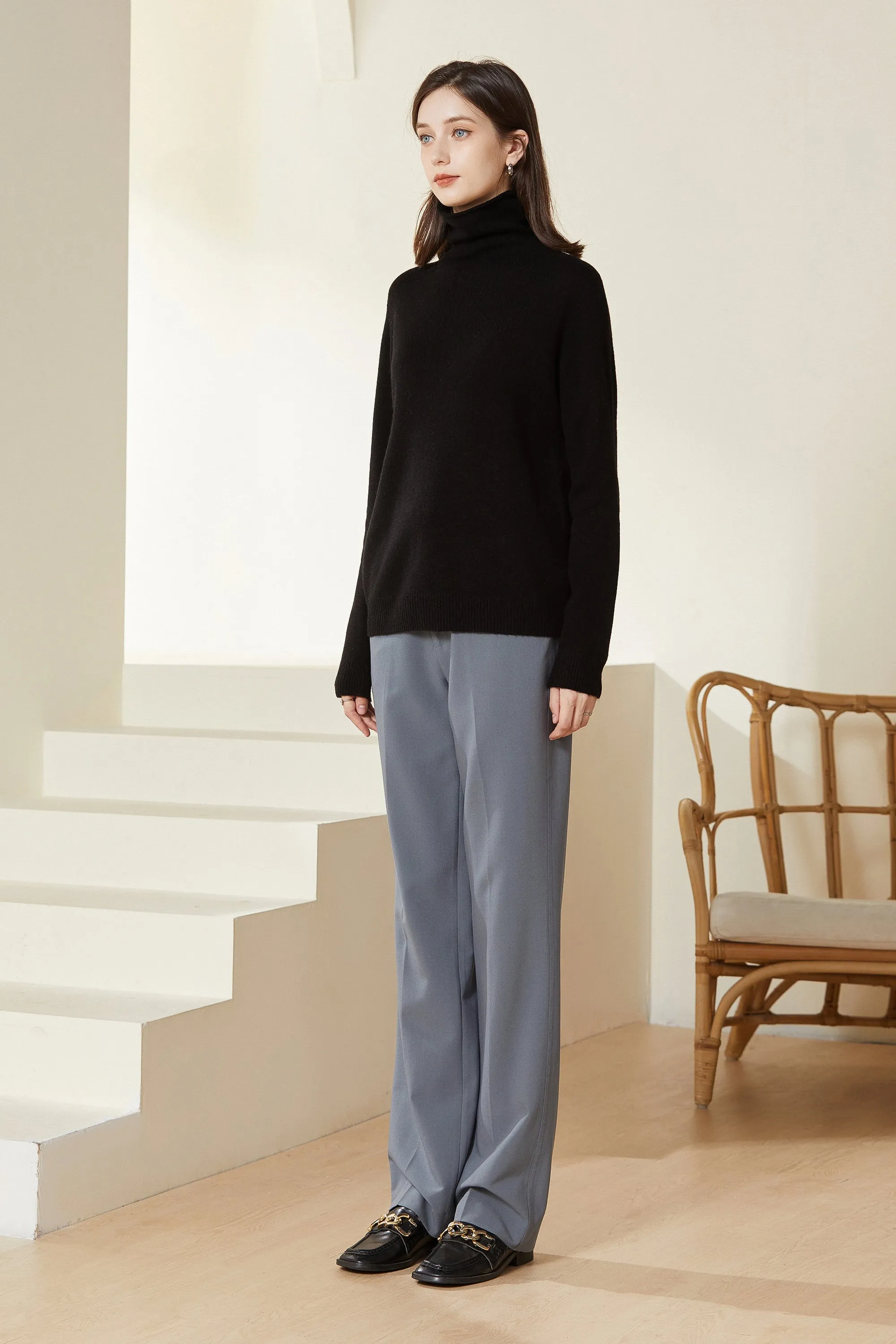 Sylphide | Maia Black Rollneck Wool Sweater