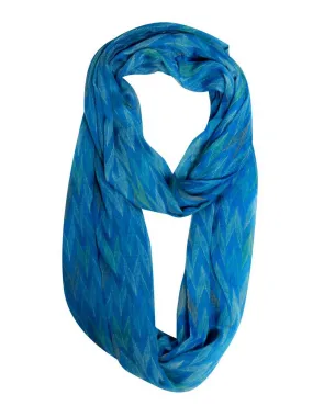 Teal Blue Colorful Light Zigzag Ring Infinity Scarf