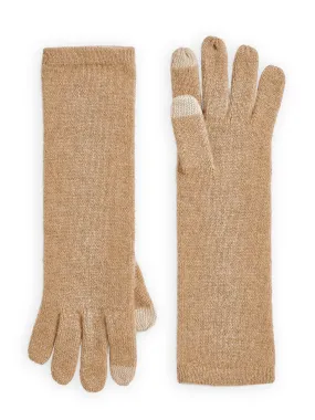 Tech Touch Long Cashmere Gloves, Natural