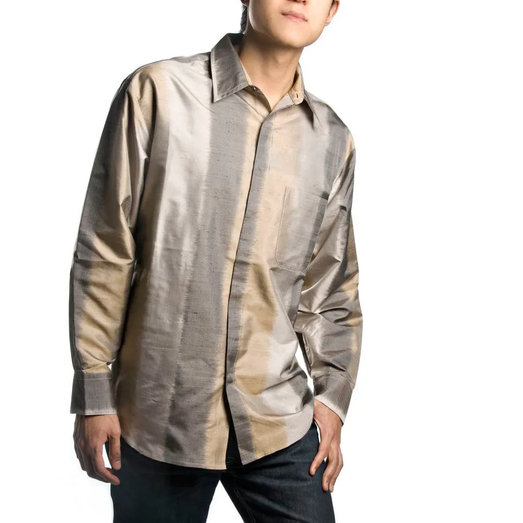 Thanda Ikat Ombre Silk Men's Shirt