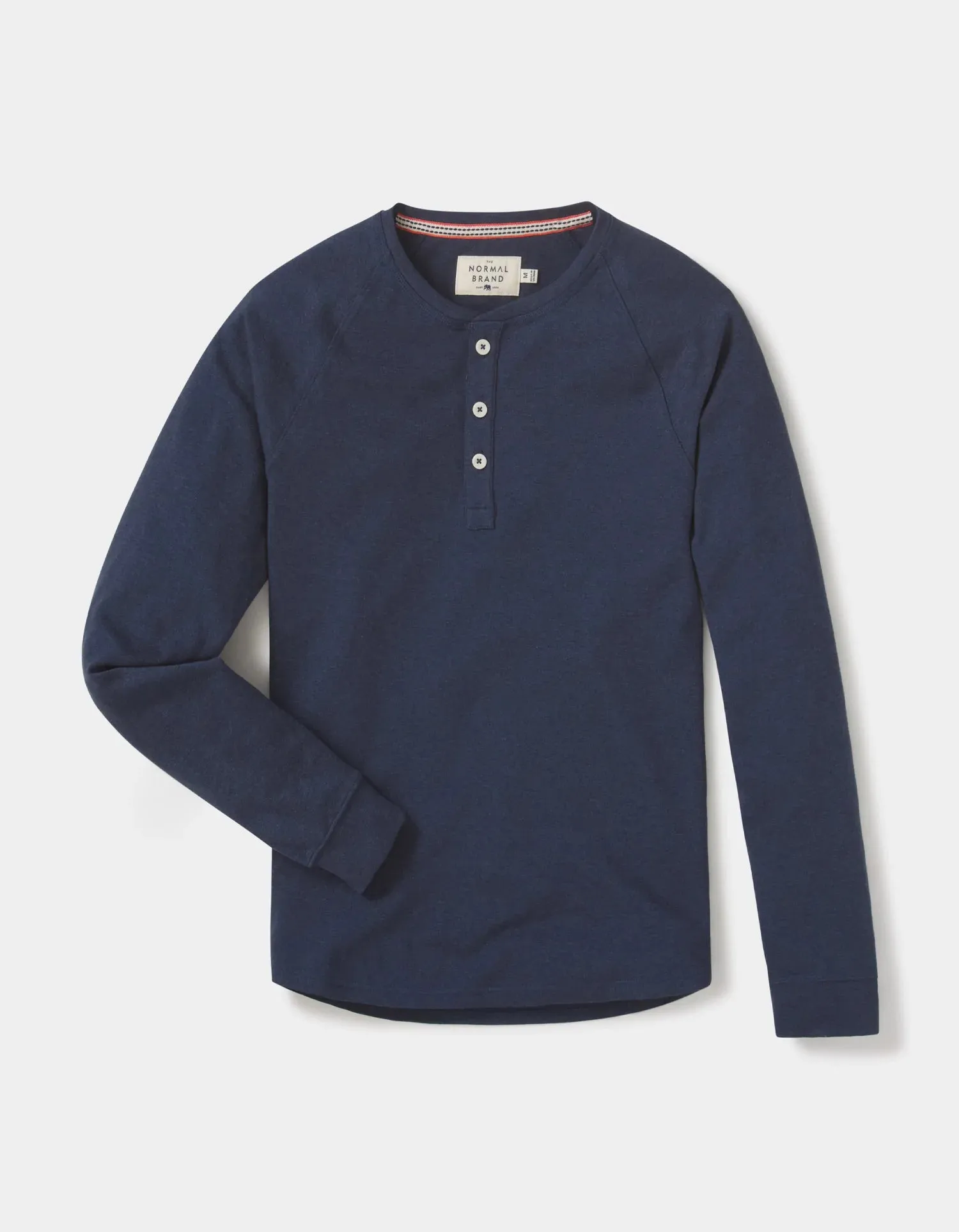 The Normal Brand | Puremeso Long Sleeve Raglan Henley | Men's | Navy