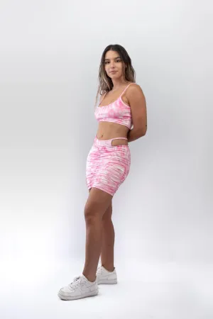 Tie Dye Thong Skirt in Pink