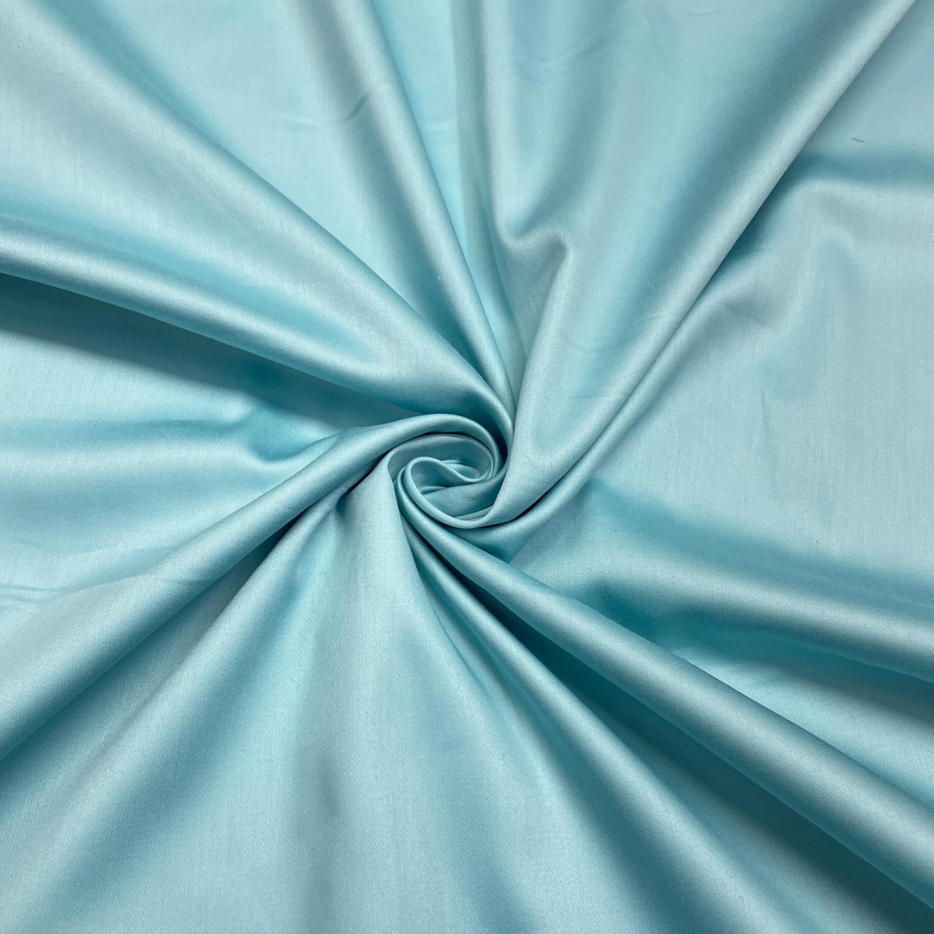 Turquoise Green Solid Cotton Satin Fabric