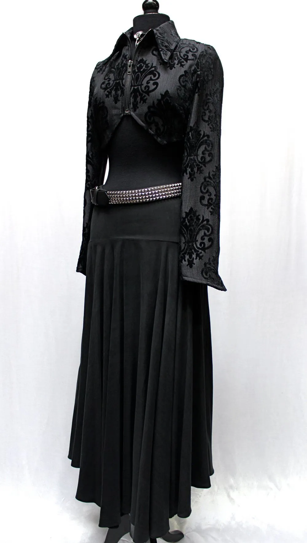 VILLAINESS JACKET - BLACK VELVET BROCADE