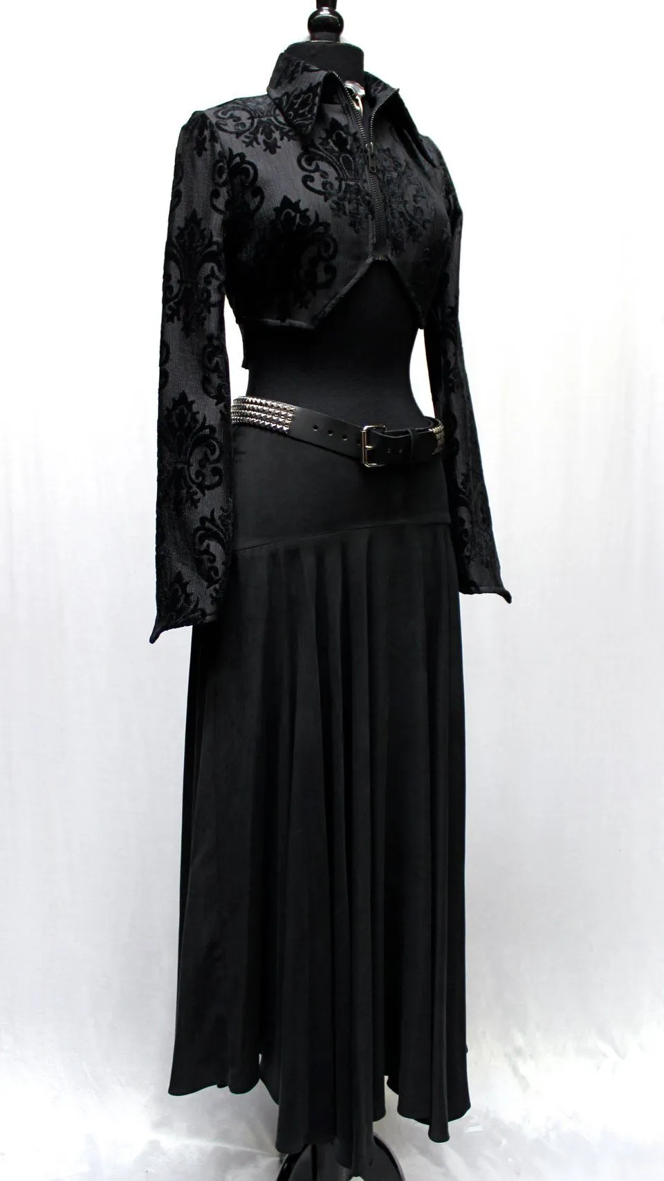 VILLAINESS JACKET - BLACK VELVET BROCADE