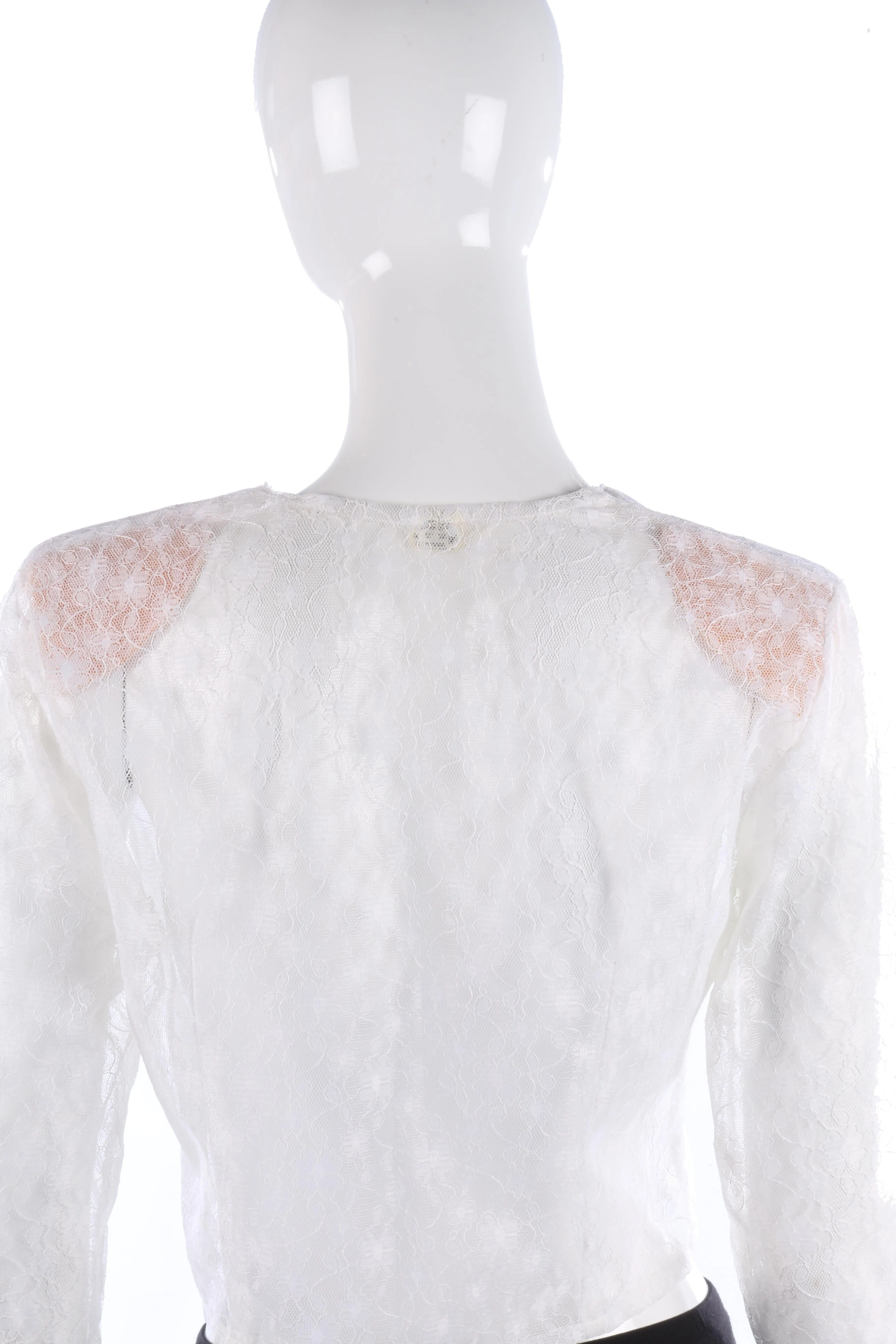 Vintage white lace button down top size M