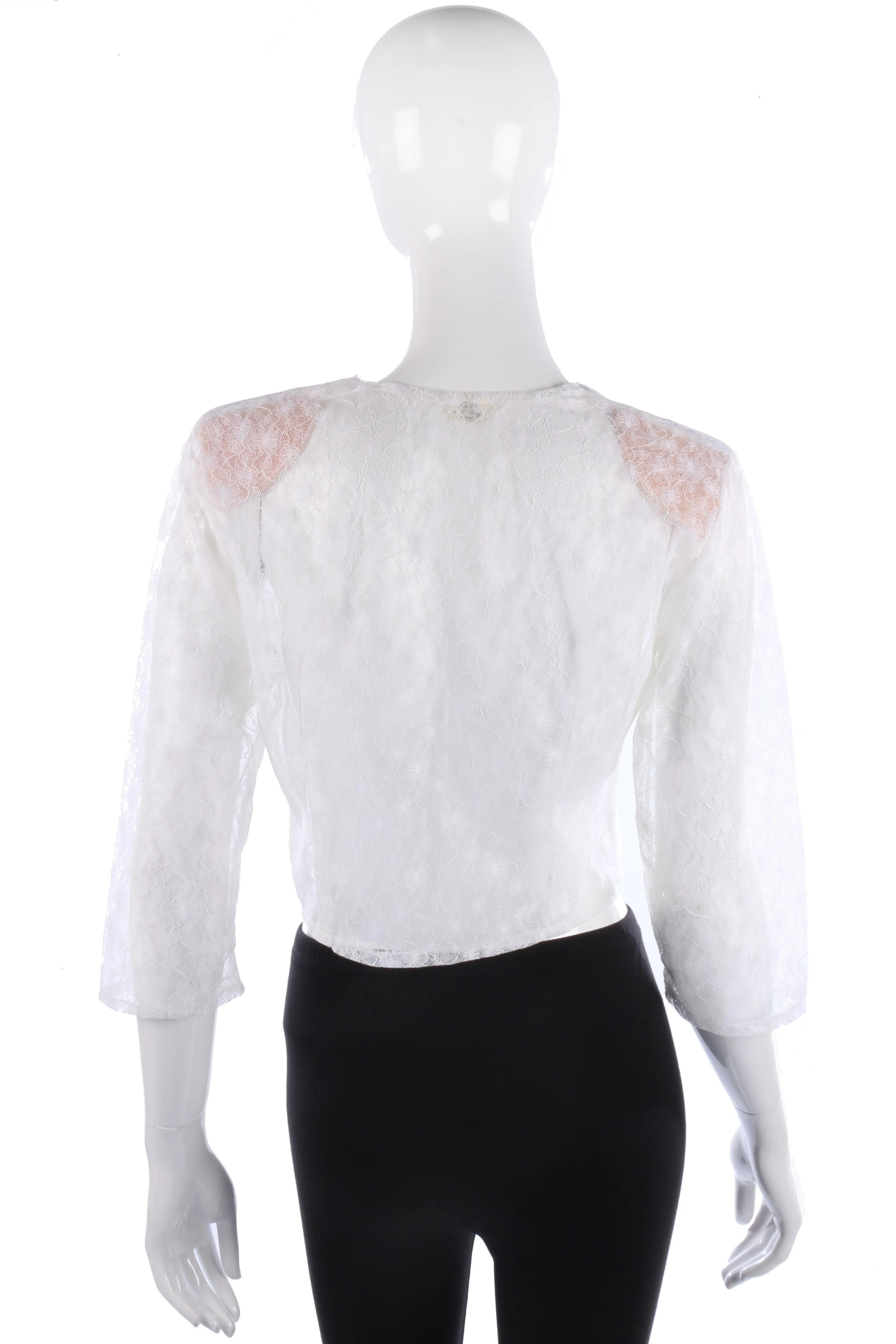 Vintage white lace button down top size M