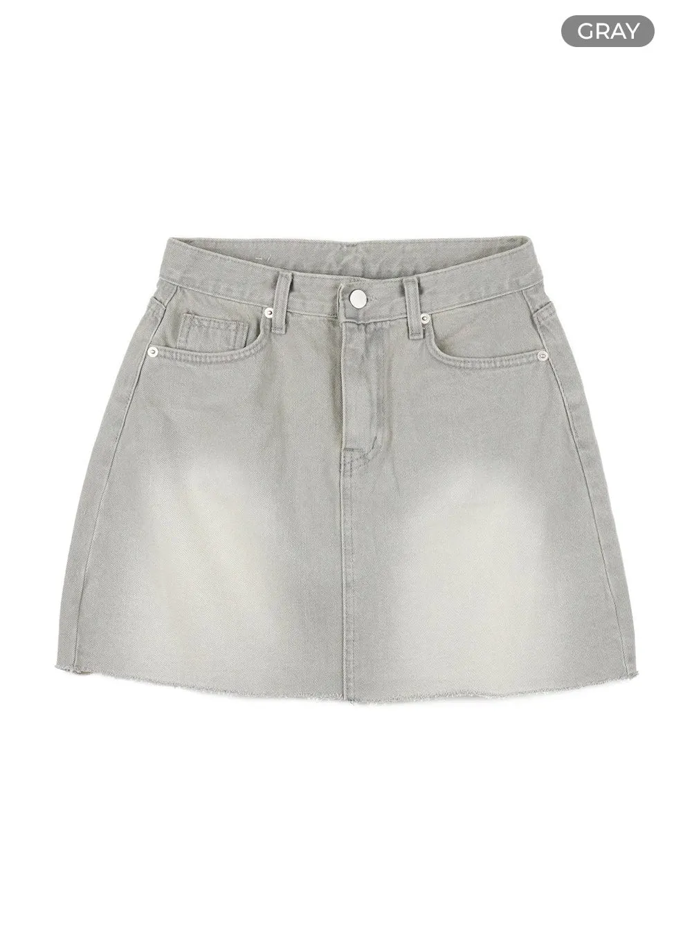 Washed Mini Denim Skirt OU407