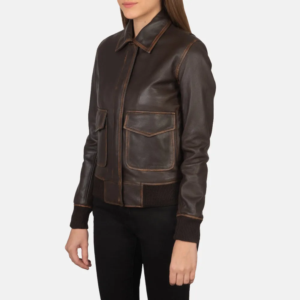 Westa A-2 Brown Leather Bomber Jacket