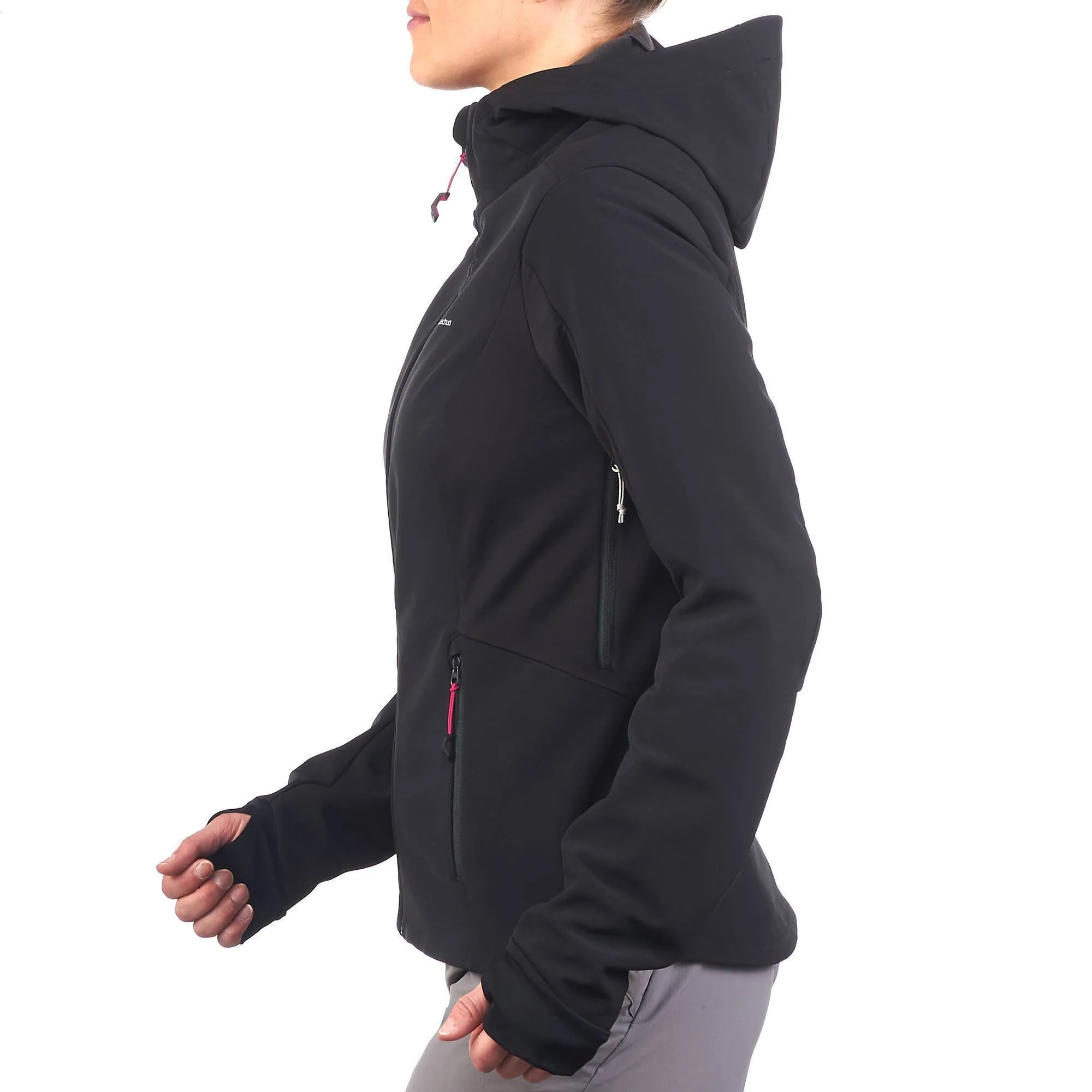 Women's Hiking Softshell Jacket WindWarm 500