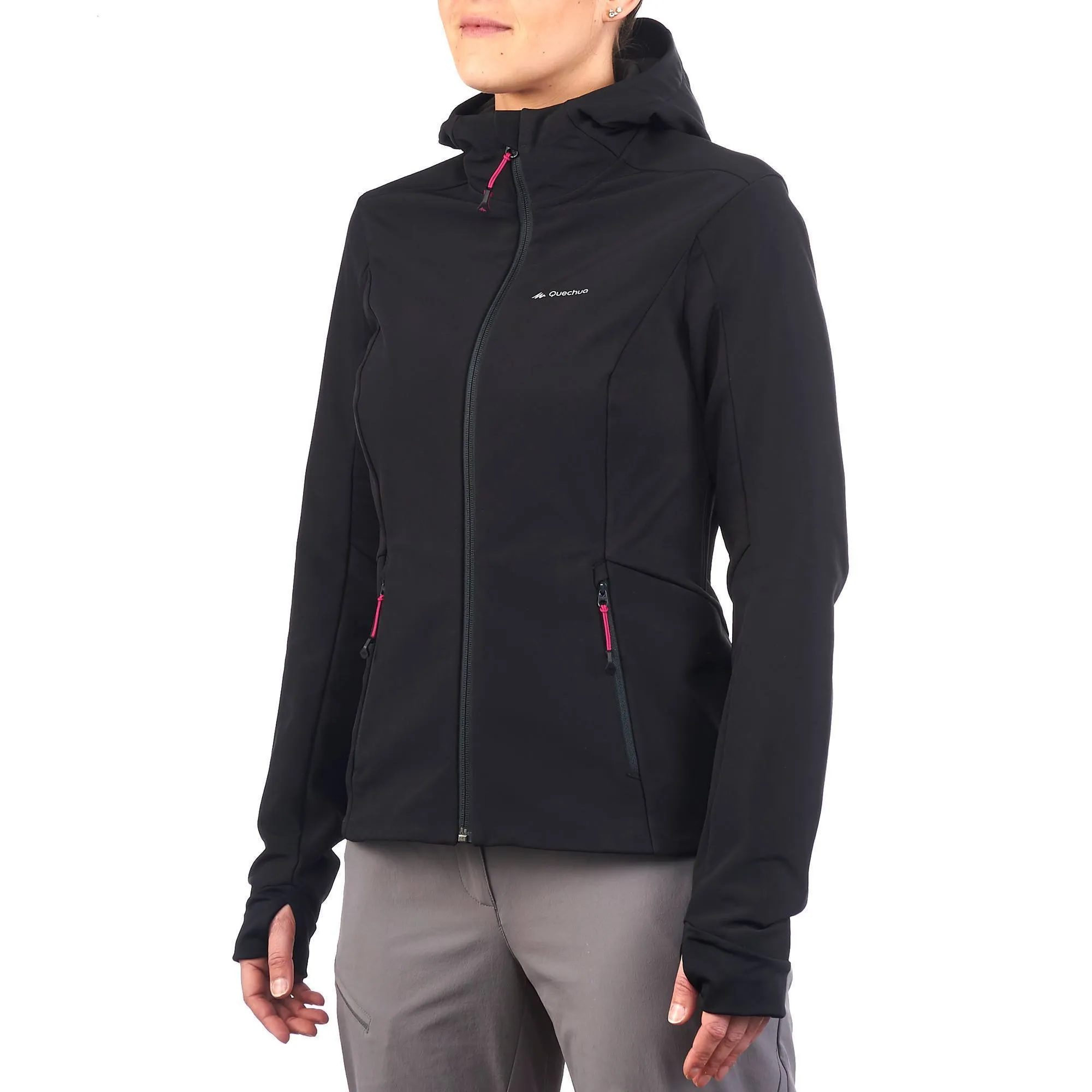 Women's Hiking Softshell Jacket WindWarm 500